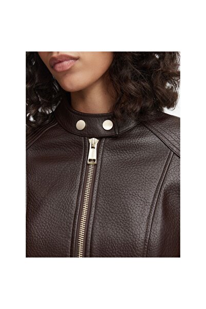 Guess Jachetă de damă din imitație de piele W6YL25W2914 Maro