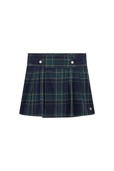 Guess Fustă plisată pentru fete J6YD06W2640 Albastru închis