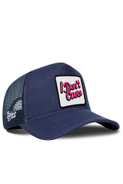 BlackBörk I Don'T Care Logo Cordura Navy Blue Trucker Hat