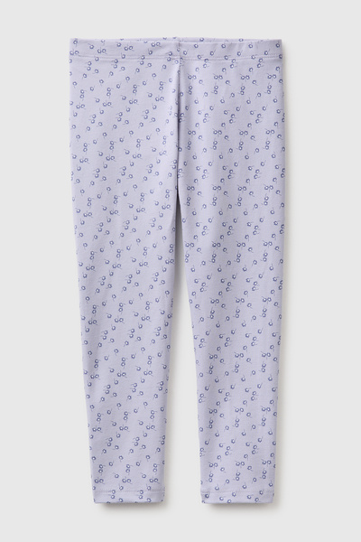 United Colors of Benetton Girl's Lilac Full Patterned Slim Fit Leggings