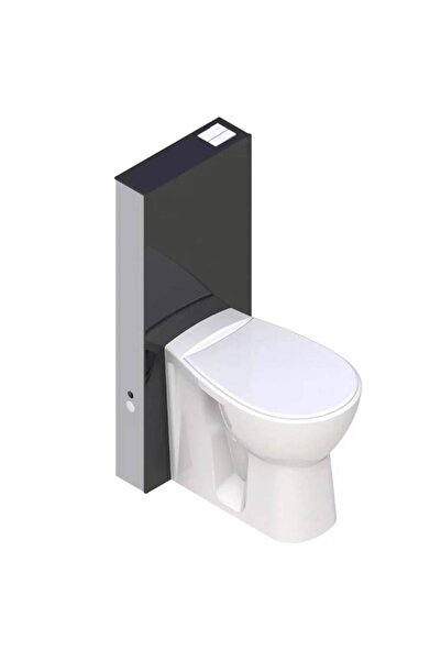 Serel Glassbox Duvar Önü Yerden Klozet İçin Siyah Cam Rezervuar - T03C130S