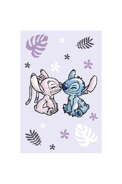 Borea Κουβέρτα Fleece Stitch & Angel Λιλά 100 x 150 cm