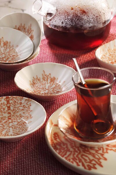 Kütahya Porselen Corallo D 6 Piece 10 cm Tea Plate