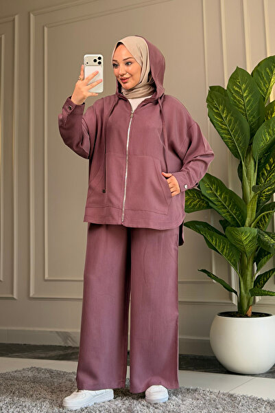 Suede Style 6606 - Stylish Comfortable Modal Soft Knitted Fabric Loose Hooded...