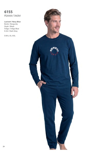 Pierre Cardin Men's Cotton Combed Cotton Pajama Set 6155