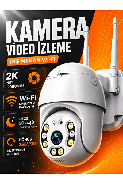 Dobest 2K WiFi PTZ Güvenlik Kamerası Kablosuz Dış Mekan 355° Dönüş 30 Metre G...