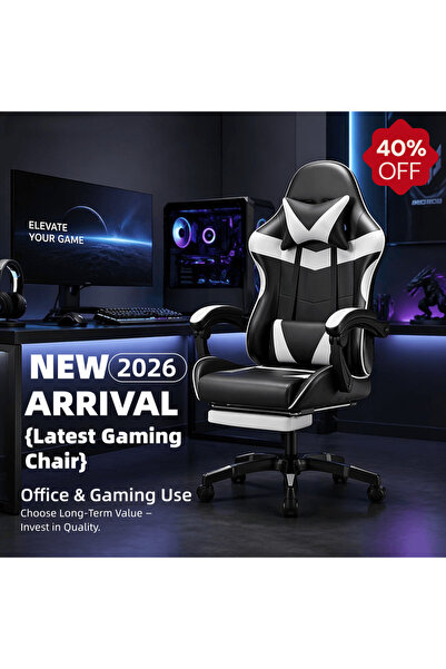 BESTONE Ergonomic Gaming Chair with Retractable Footrest, Adjustable Backrest...