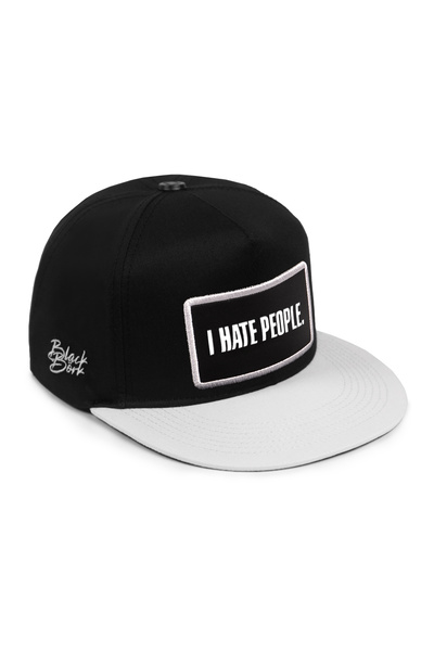 BlackBörk I Hate People Logo V2 White-Black Hip Hop Hat