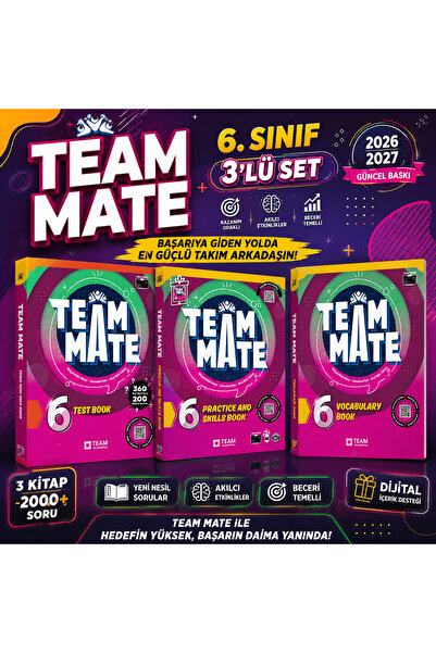 TEAM ELT PUBLISHING 6. Sınıf Team Mate 3’lü Set – Test Book + Practice and Sk...
