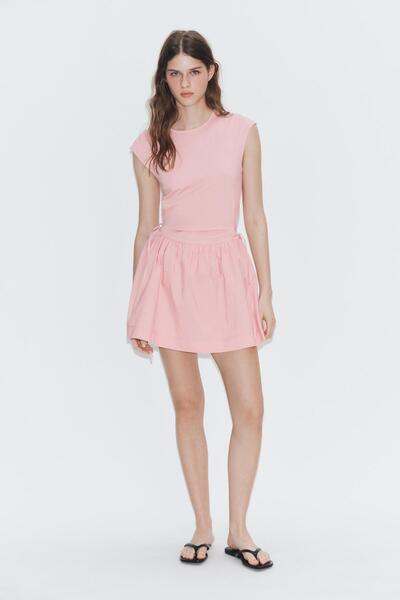 Butik Allbucks Za *Ra* Contrast Lace Detailed Short Mini Dress Abzra00117