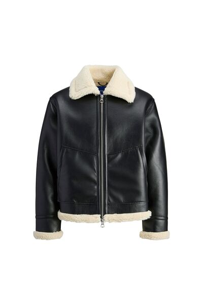 Jack & Jones Geacă bărbătească din imitație de piele 12282948 Negru