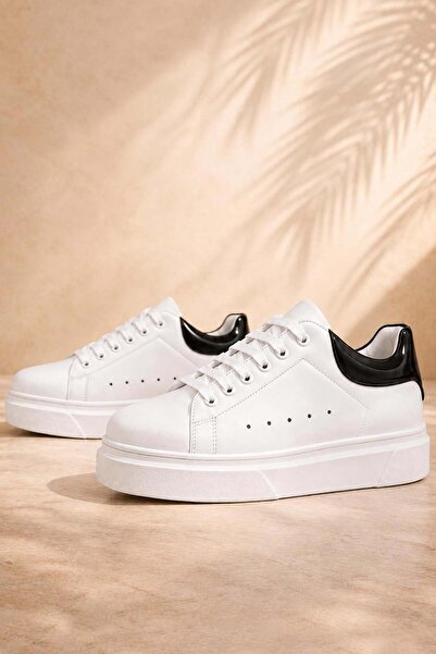 Rakerplus Genuine Leather Laced Light Sole White Children's Sports Shoes
