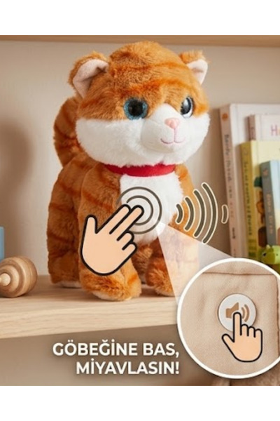 LRS STORE Meowing Plush Cat 30 cm – Cute Sound Toy Cat That Makes Sounds When...