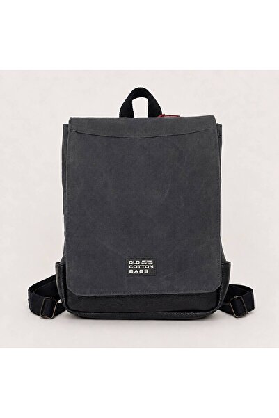 OLD COTTON BAGS Gri Unisex Laptop Bölmeli Kanvas Sırt Çantası – Çok Bölmeli G...