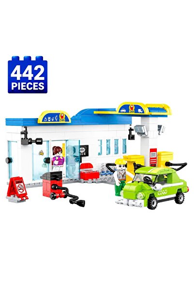 Minibric Set de Constructie cu Piese Tip Blocuri Construit 442 Piese GasStati...