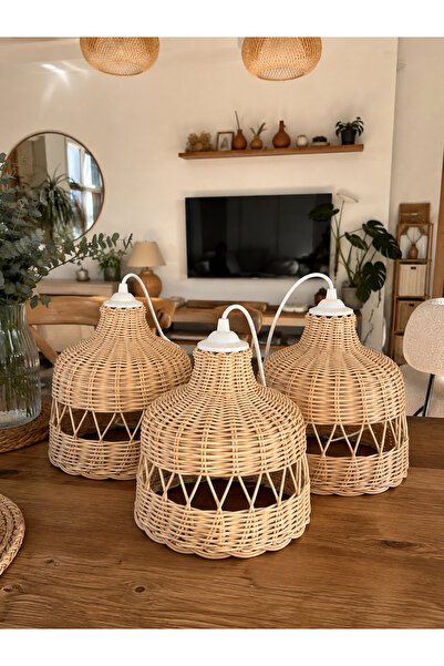 His Art Workshop Rattan Bambu Bohem Avize 222 1 Adet
