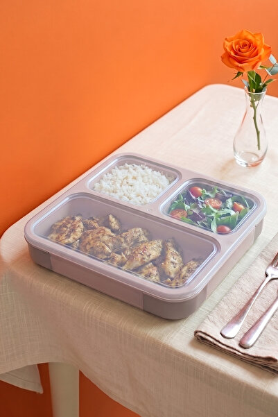 NESS HOME 3 Bölmeli Taşınabilir Sızdırmaz Vakumlu Yemek Ve Beslenme Kabı