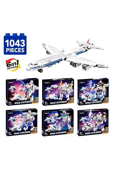 Minibric Construction Set with Blocks Type Parts Built 1043 Pieces 6in1 Robot...