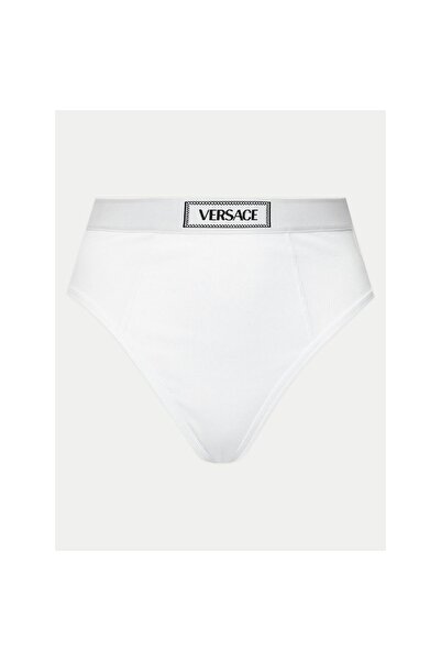 Versace Chiloți clasici de damă cu talie înaltă 1013505 1A09551 Alb