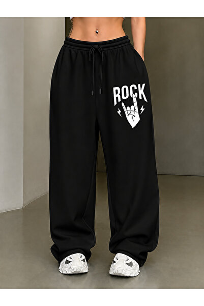 COMANCHERO Unisex Women's and Men's Rock Printed Winter Sweatpants