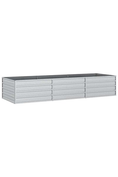 vidaxl Υπερυψωμένο Παρτέρι Κήπου Ασημί 240 x 80 x 45 εκ. από Γαλβανισμένο Ατσάλι