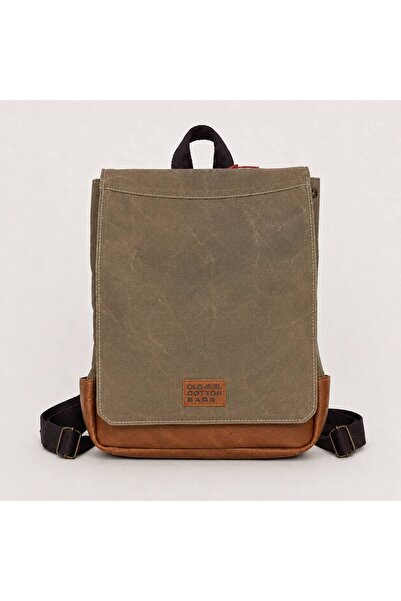 OLD COTTON BAGS Camel Unisex Laptop Bölmeli Kanvas Sırt Çantası – Çok Bölmeli...