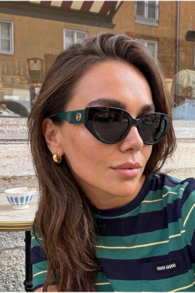 MACERATİ Melinda Cat Eye Green-Black Framed Black Ultra Light Uv400 Filtered ...