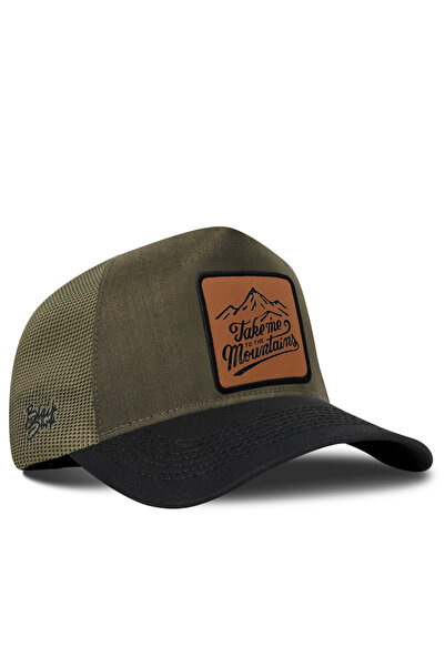 BlackBörk Mountains Logo Cordura Black-Khaki Trucker Hat