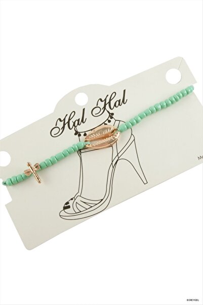 Generic Brand Stbrycel Roz Colorful Sea Shell Beads (180508) Anklet Turquoise