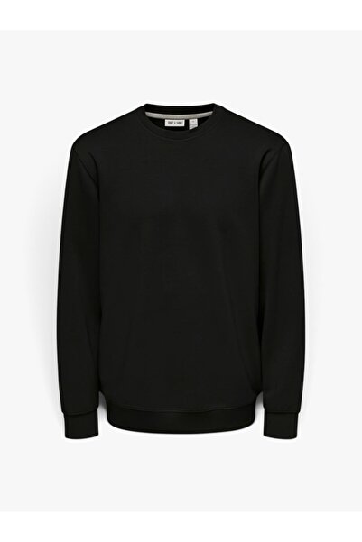 Only & Sons Onsluca Life Reg Ls Crew Sweat Men's Black Sweatshirt - 22035201