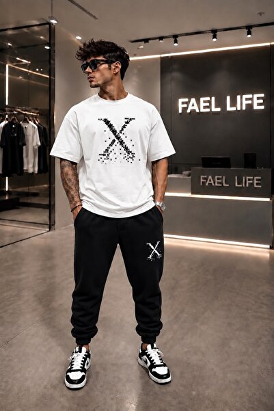 FAEL LİFE Unisex Comfortable Clothing T-Shirt and Sweatpants X Printed Set