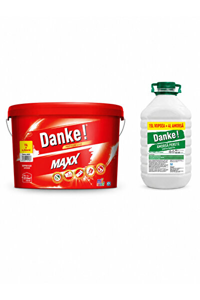 Danke Vopsea lavabila interior Maxx White, alb, 15 l + amorsa 4 l