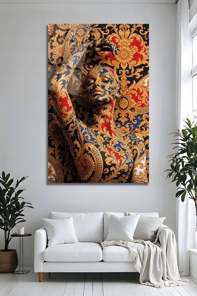 Parıltı Yayınları Tablou artistic din sticlă brodată de lux pentru femei, dec...
