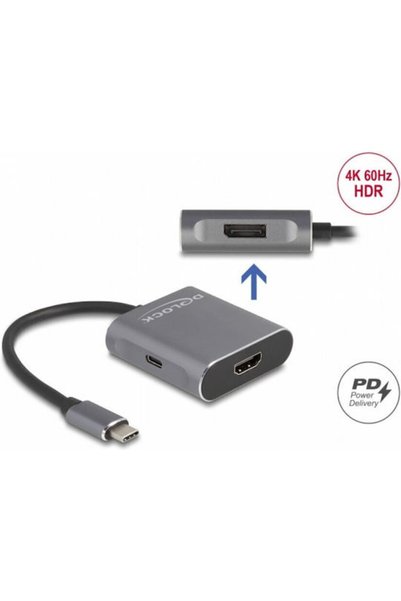 DELOCK Μετατροπέας USB Type C Λειτουργίας Alt DP σε DisplayPort MST HDMI 4K60...