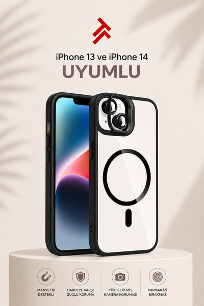 tuji M-Safe Magnetic Transparent Case Compatible with iPhone 13 and iPhone 14...
