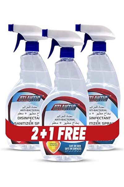 Atlantic Multi-Purpose Alcohol Surface Disinfectant Spray, 750 ml (Pack of 3)
