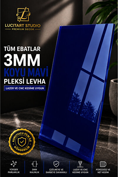 Arıkoğlu Reklam ve Yapı 3 mm Koyu Mavi (Lajivert) Pleksi Levha – Parlak Akril...