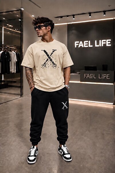 FAEL LİFE SET UNISEX CU TRICOU ȘI PANTALONI DE TRENING CU IMPRIMEU