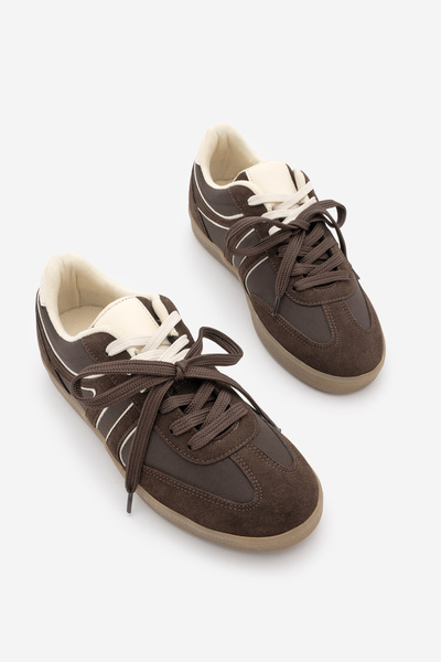 Marjin Women's Sneaker Retro Double Lace-Up Sports Shoes Forden Brown Suede
