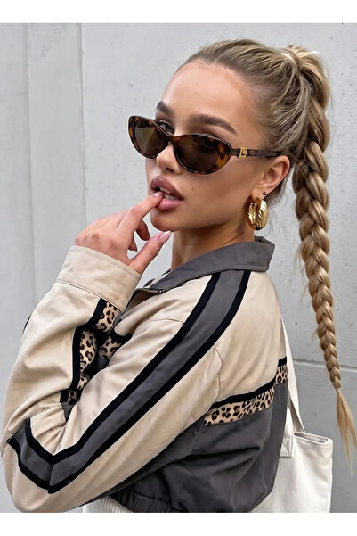 GlimmerGroove Leopard Brown Vintage Style Women's Cat Eye Sunglasses