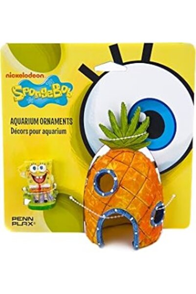 Tedarik Genel Penn-Plax Sünger Bob ve Ananas Evi Akvaryum Süsü | 2 Parça Set ...