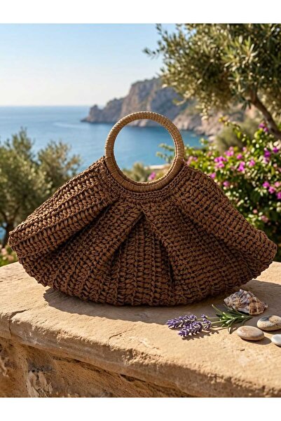 Boutique de Carbon Ručno pletena slamnata torba