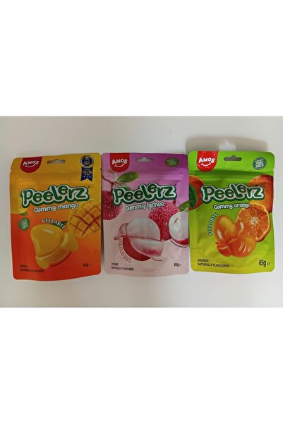 Amos pachet 3 bucîți jeleuri Mango&Lychee&Orange 3x65g