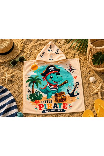 Dotamess Çocuk Panço Deniz ve Plaj Havlusu Kapşonlu 45×45 cm 0-3 Yaş