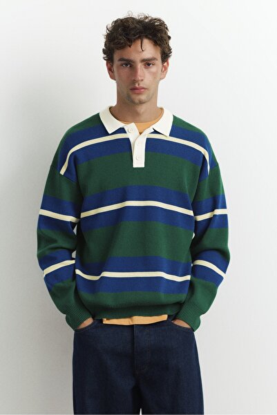 Pull & Bear Çizgili triko polo