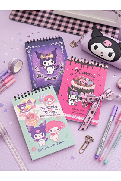 GiFi Kuromi & My Melody 3-Piece Spiral Mini Notebook Set - School/Stationery ...