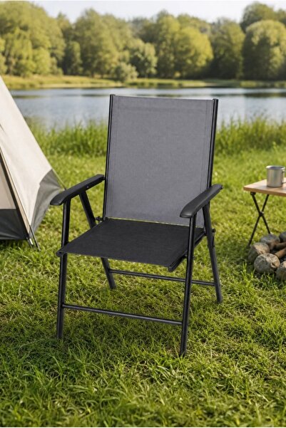 Genel Markalar Katlanabilir Fileli Kamp Sandalyesi Outdoor Piknik Bahçe Balko...