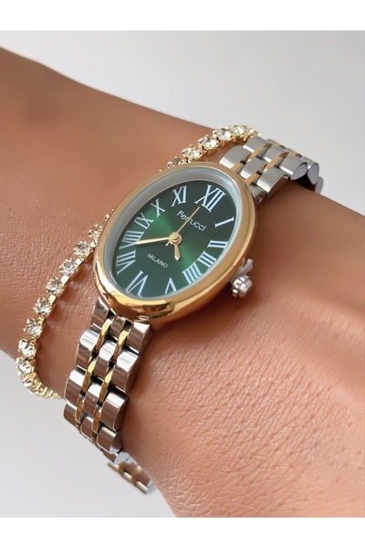 Ferrucci Steel Strap Oval Case 2 Year Warranty 3 Atm Waterproof Women's Wrist...