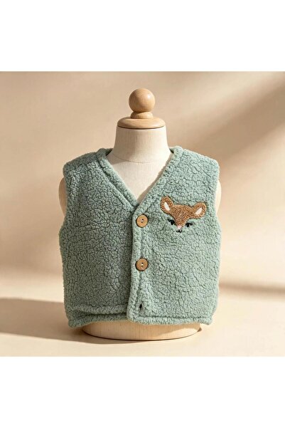 Little Mom's Store Erkek Bebek Ceylan Yün Detay Yelek