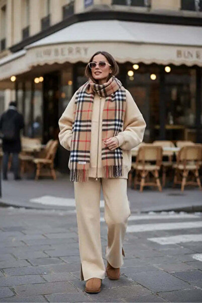 Aselim Hijap Moda 3 İplik Şardonlu Bomber İkili Takım | Pamuklu Rahat Takım Krem